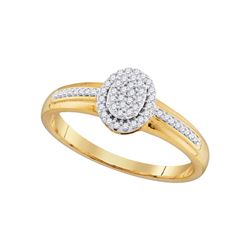 0.15 CTW Natural Diamond Cluster Bridal Engagement Ring 10K White Gold