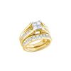 Image 1 : 1 CTW Princess Natural Diamond Matching Bridal Ring 14K Yellow Gold