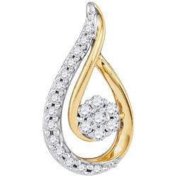 0.25 CTW Natural Diamond Teardrop Cluster Pendant 10K Yellow Gold