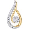 Image 1 : 0.25 CTW Natural Diamond Teardrop Cluster Pendant 10K Yellow Gold