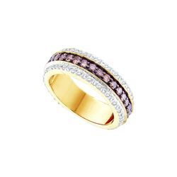 1.43 CTW Cognac-brown Colored Diamond Band 14K Yellow Gold