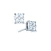 Image 1 : 1.34 CTW Natural Diamond Square Cluster Screwback Earrings 18K White Gold