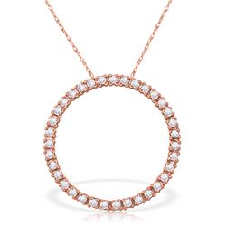 Genuine 0.52 ctw Diamond Anniversary Necklace Jewelry 14KT Rose Gold - REF-70F4Z
