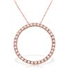 Genuine 0.52 ctw Diamond Anniversary Necklace Jewelry 14KT Rose Gold - REF-70F4Z
