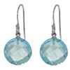 Genuine 12 ctw Blue Topaz Earrings Jewelry 14KT White Gold - REF-24K4V