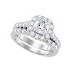 2 CTW Natural Diamond Halo Bridal Engagement Ring 14K White Gold