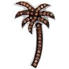 Image 1 : 0.25 CTW Cognac-brown Colored Diamond Palm Tree Nautical Fine Pendant 10K White Gold