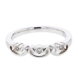 0.04 CTW 18K White Gold Ladies Band Ring - REF-39Y4X