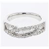 Image 1 : Baguette & Round Channel & Prong-set Diamond Band in 18K White Gold - REF-159N7A