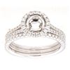 Image 1 : 14K White Gold 0.88CTW Diamond Wedding Ring Set - REF-153W5H