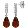Genuine 4.65 ctw Garnet & Diamond Earrings Jewelry 14KT White Gold - REF-36Y2F