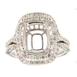 14K White Gold 1.18CTW Ladies Diamond Ring - REF-150X2Y