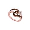 0.25 CTW Red Colored Diamond Heart Love Ring 10K Rose Gold