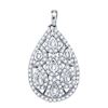 0.94 CTW Natural Diamond Teardrop Cluster Pendant 10K White Gold
