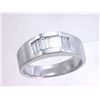 14K White Gold 0.76CTW Baguette Gent's Ring - REF-159Y3X