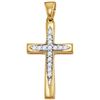 0.1 CTW Natural Diamond Christian Cross Pendant 10K Yellow Gold