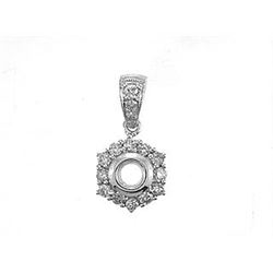 14K White Gold 0.33CTW Diamond Pendant - REF-30K5R