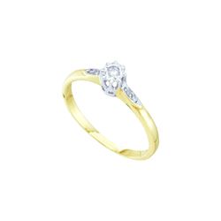 0.06 CTW Natural Diamond Solitaire Bridal Engagement Ring 14K Yellow Gold