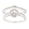 14K White Gold 0.47CTW Diamond Wedding Ring Set - REF-106R8K