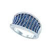 0.45 CTW Blue Colored Diamond Cocktail Concave Ring 10K White Gold
