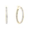 Image 1 : 1 CTW Pave-set Natural Diamond Inside-Outside In Out Hoop Earrings 14K Yellow Gold