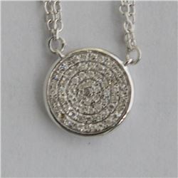 14K White Gold 0.13CTW Diamond Necklace - REF-34R5K