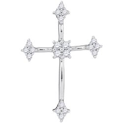 0.25 CTW Natural Diamond Cross Pendant 10K White Gold