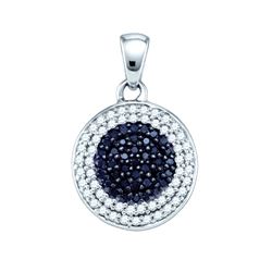 0.5 CTW Natural Diamond Concentric Circle Cluster Pendant 10K White Gold