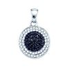 Image 1 : 0.5 CTW Natural Diamond Concentric Circle Cluster Pendant 10K White Gold