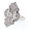 Image 1 : Vintage Style Channel & Pave-set Diamond Ring in 18K White Gold - REF-183K5R