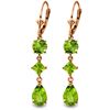 Image 1 : Genuine 6.3 ctw Peridot Earrings Jewelry 14KT Rose Gold - REF-52A2K