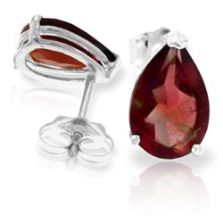 Genuine 3.15 ctw Garnet Earrings Jewelry 14KT White Gold - REF-21Z2N