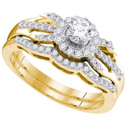 0.5 CTW Natural Diamond Bridal Engagement Ring 10K Yellow Gold