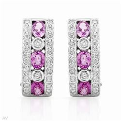 Genuine 0.44 TCW 18K White Gold Ladies Earring - REF-123F3M