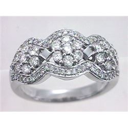 14K White Gold 1.13CTW Diamond Rings - REF-127M7F