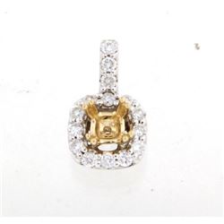 14K TwoTone Gold 0.29CTW SemiMount Slider w/Chain - REF-54A4N