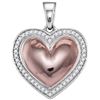 0.2 CTW Natural Diamond Heart Love Pendant 10K Multi-Tone Gold