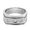 14K White Gold 0.29CTW Diamond Gents Ring - REF-94H3W