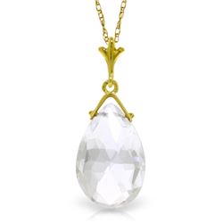 Genuine 5.1 ctw White Topaz Necklace Jewelry 14KT Yellow Gold - REF-18W7Y