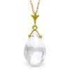Genuine 5.1 ctw White Topaz Necklace Jewelry 14KT Yellow Gold - REF-18W7Y
