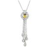 14KWhite Gold 0.46CTW Diamond & Sapphire Necklace - REF-48K2R