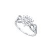 0.18 CTW Natural Diamond Heart Love Ring 10K White Gold