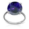 Genuine 9.8 ctw Sapphire Ring Jewelry 14KT White Gold - REF-88Z8N