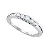 0.46 CTW Natural 5-stone Diamond Bridal Engagement Anniversary Ring 14K White Gold