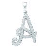 0.17 CTW Natural Diamond Letter A Pendant 10K White Gold
