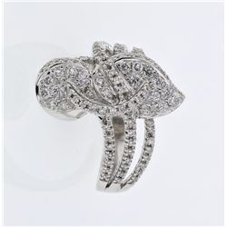 3-way Split Shank Prong-set Diamond Ring in 18K White Gold - REF-139K2R