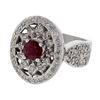 Image 1 : 14K White Gold 2.33CTW Diamond&Ruby Fashion Ring - REF-170R6K