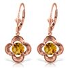 Genuine 1.10 ctw Citrine Earrings Jewelry 14KT Rose Gold - REF-37Z7N