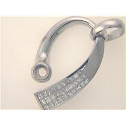 18K White Gold 1.55CTW Diamond Pendant - REF-238Y7X