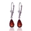 Genuine 2.45 ctw Garnet Earrings Jewelry 14KT White Gold - REF-28N5R
